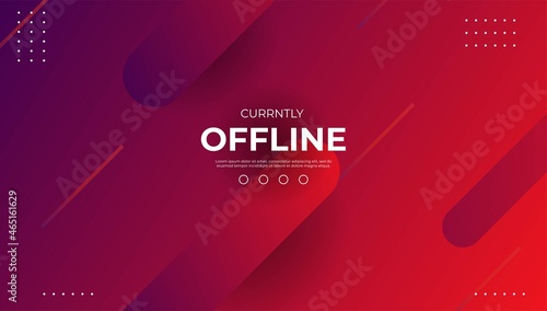 Currently offline twitch banner background vector template. Liquid geometric background with modern design. photo