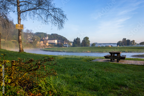 A beautiful, colorful, bright and sunny spring day at Chassepierre, a village of Wallonia and a district of the municipality of Florenville, located in the province of Luxembourg, Belgium  photo