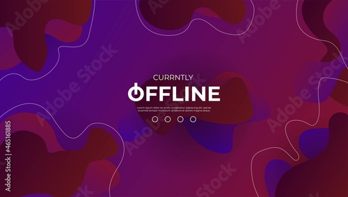 Currently offline twitch banner background vector template. Liquid geometric background with modern design.