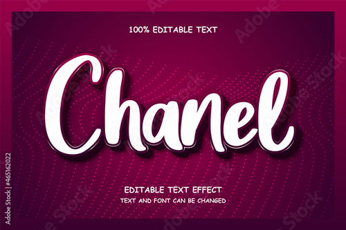 Chanel 3 dimension editable text effect modern shadow style