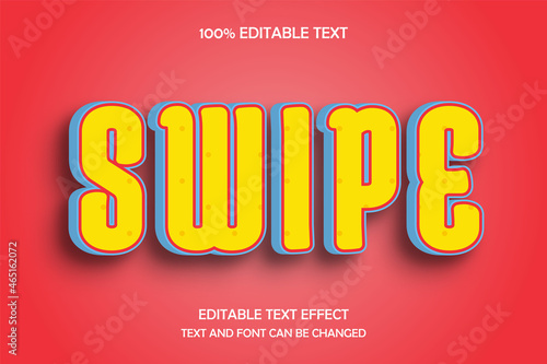 Swipe 3 dimension editable text effect modern comic shadow style