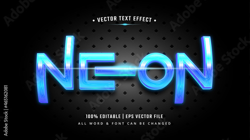 Neon Glow 3d Text Style Effect. Editable illustrator text style.