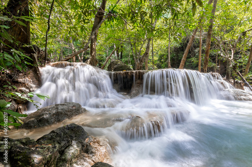 Erawan Waterfall in Deep forest at Kanchanaburi, Thailand