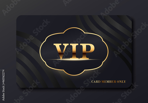 Minimal black vip card design concept template with stripes. Vector