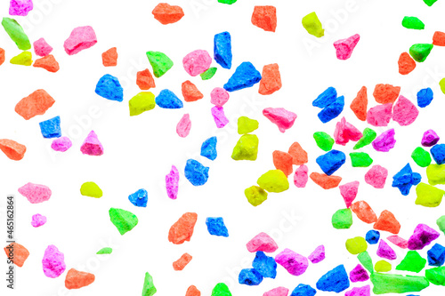 Colorful neon pebbles closeup for background