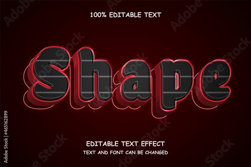 Shape 3 dimension editable text effect modern shadow pattern neon style