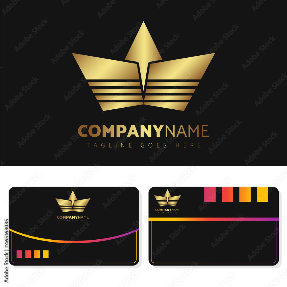 Luxury and elegant gold logo illustration design with business card design for your company Luxury and elegant gold logo illustration design with business card design for your company