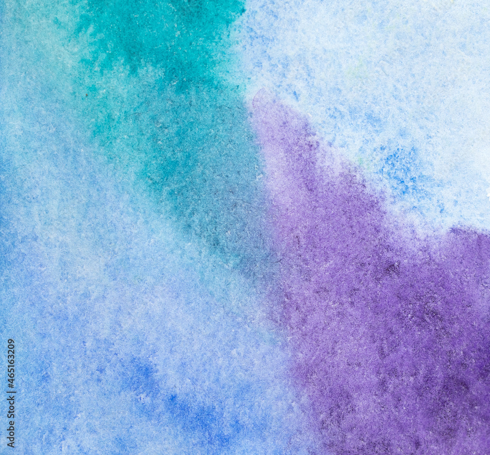Blue purple green bright colors abstract watercolor background. Gradient texture image for designer