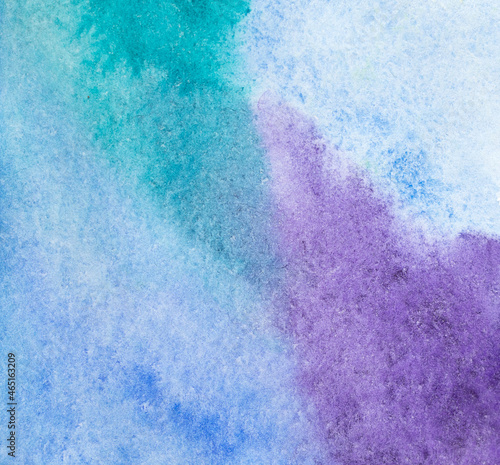 Blue purple green bright colors abstract watercolor background. Gradient texture image for designer