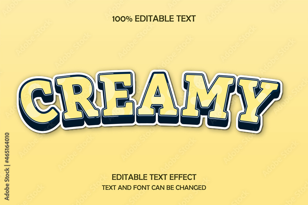 Creamy 3 dimension editable text effect modern arch shadow style