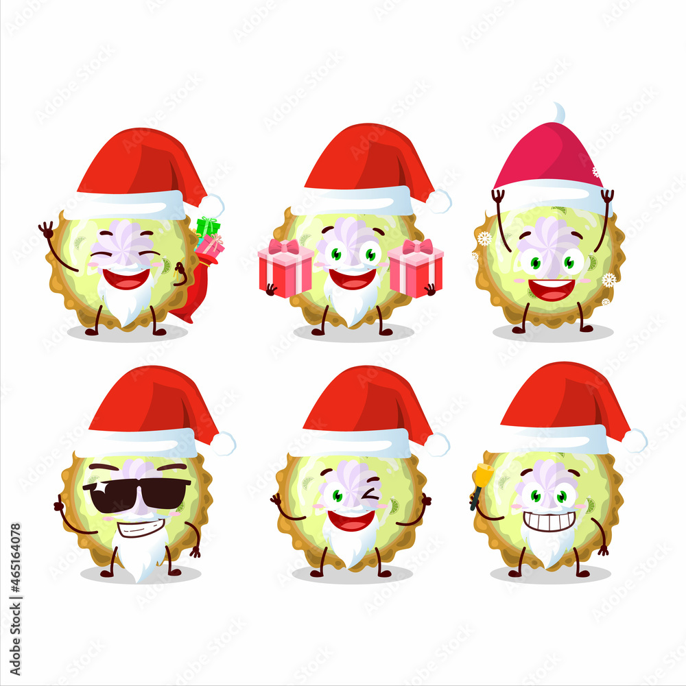 Santa Claus emoticons with key lime pie cartoon character