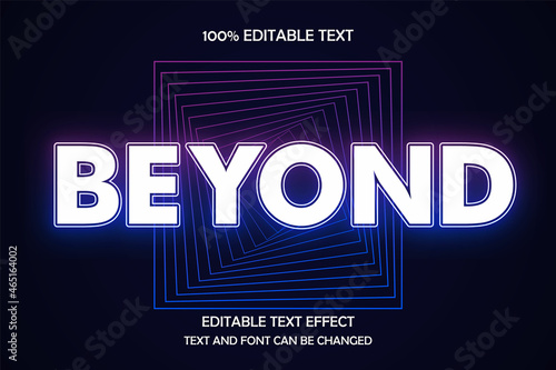 Beyond 3 dimension editable text effect modern neon style