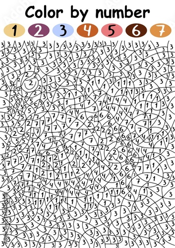 Hand-drawn turkey bird color by number game for kids vector illustration. Funny educational puzzle with numbers and colors for children. Happy Thanksgiving day activity page printable worksheet vector