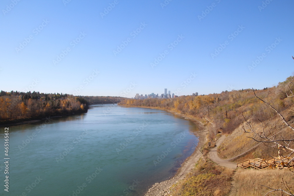 landscape with river, Edmonton, Alberta