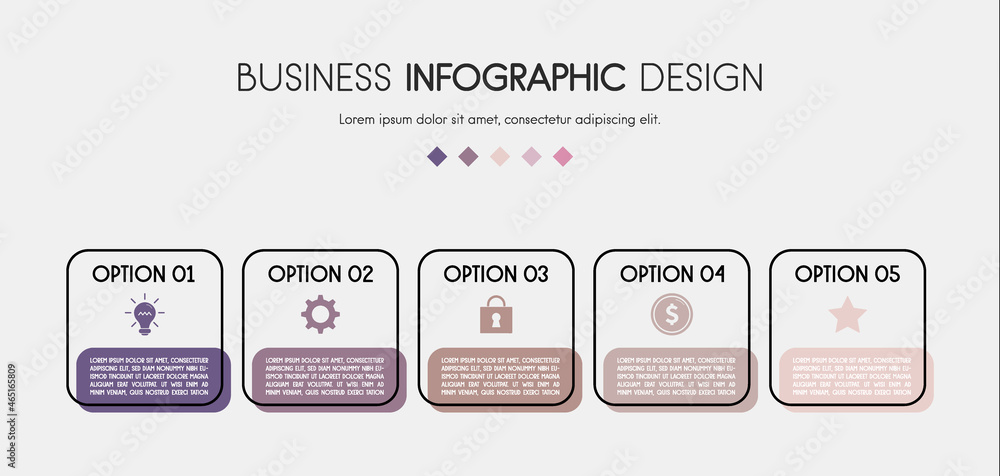Concept of infographic with business icons. Vector