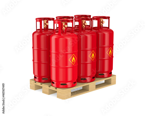 gas cylinders and palette o...