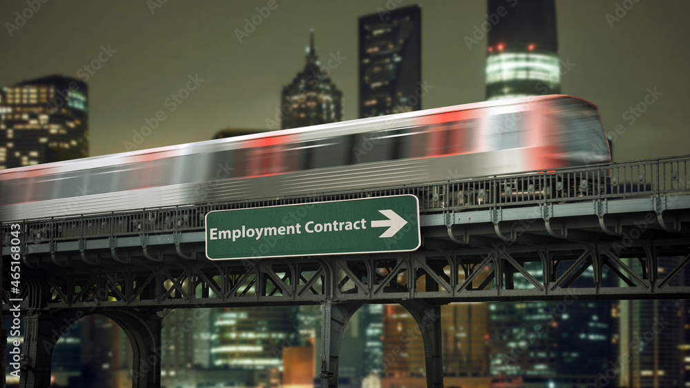 Fototapeta premium Street Sign EMPLOYMENT CONTRACT
