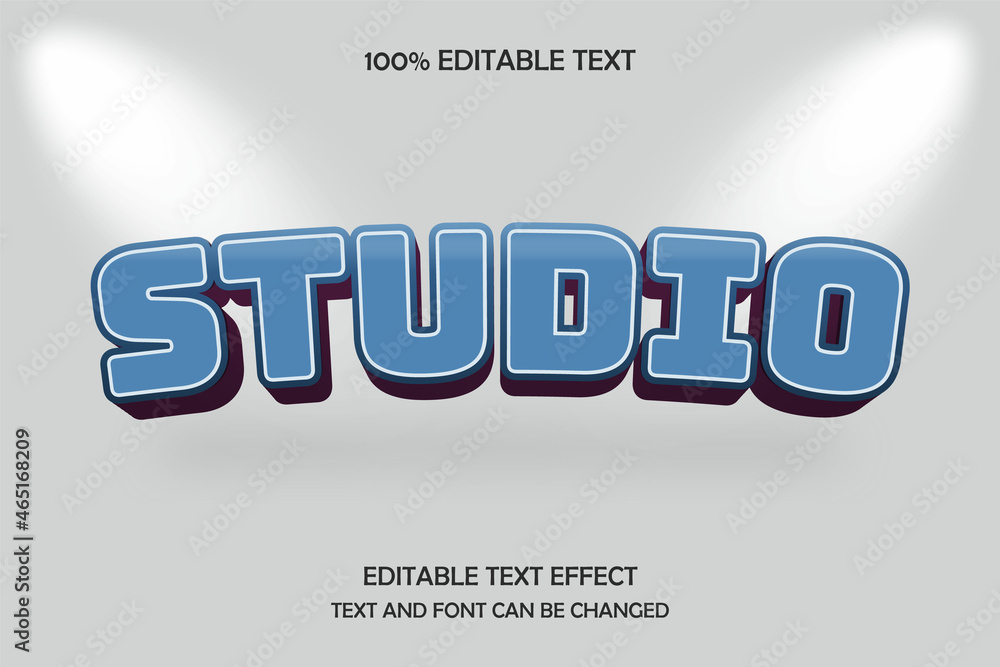 Studio 3 dimension editable text effect arc drop shadow style