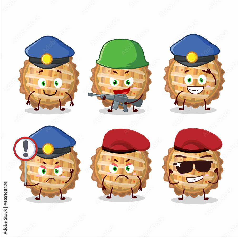 A dedicated Police officer of peach pie mascot design style