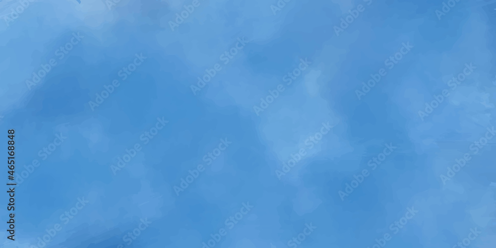 Seamless texture sky watercolor vector background. White clouds floating in the blue sky, the natural cloud as abstract watercolor background. 
