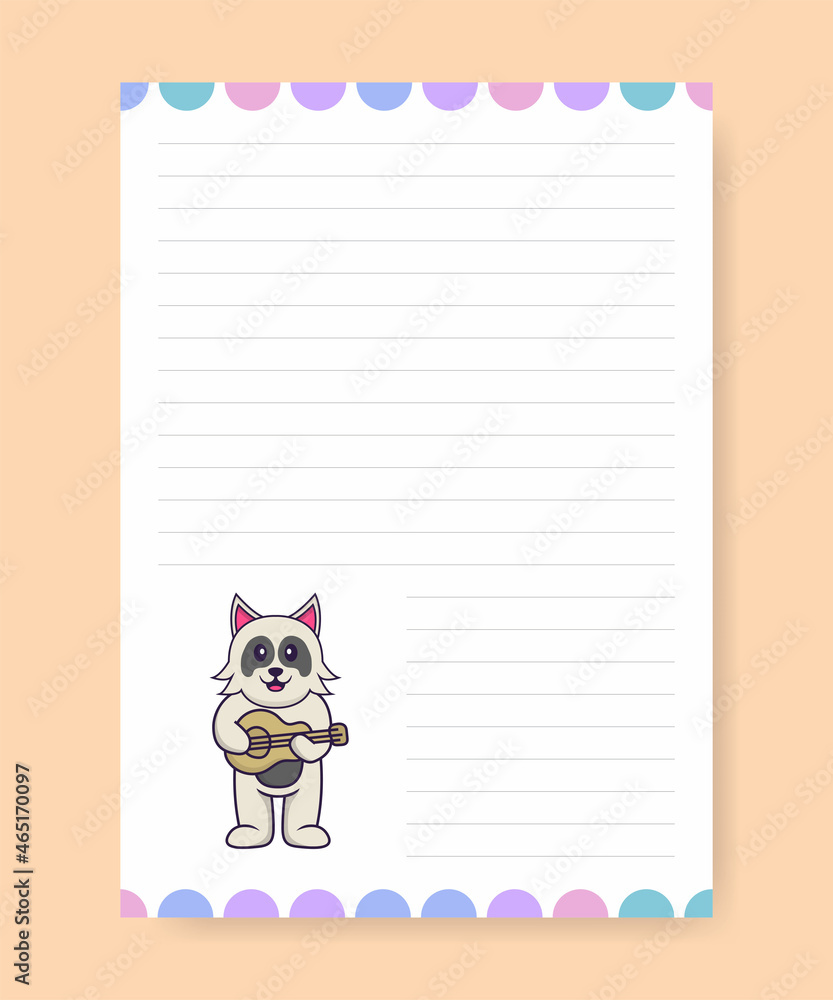 Planner page and to do list with cute dog. Cartoon vector illustration. Planner page and to do list with cute dog. Cartoon vector illustration.