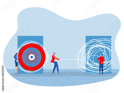 businessman manage  Problems solution creative design of brain with and order in thoughts concept vector