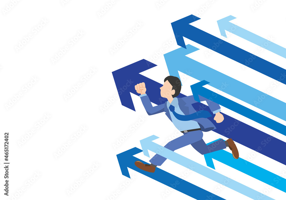 目標に向かって突き進むスーツを着た男性 Stock Vector Adobe Stock
