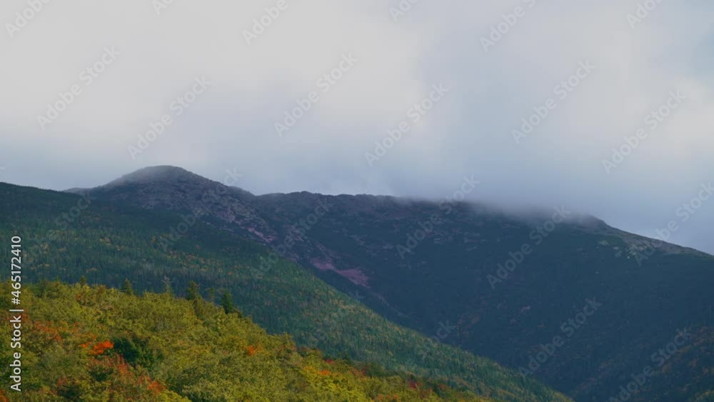 New England mountain Lafayette during fall season with autumn colors time lapse New England mountain Lafayette during fall season with autumn colors time lapse