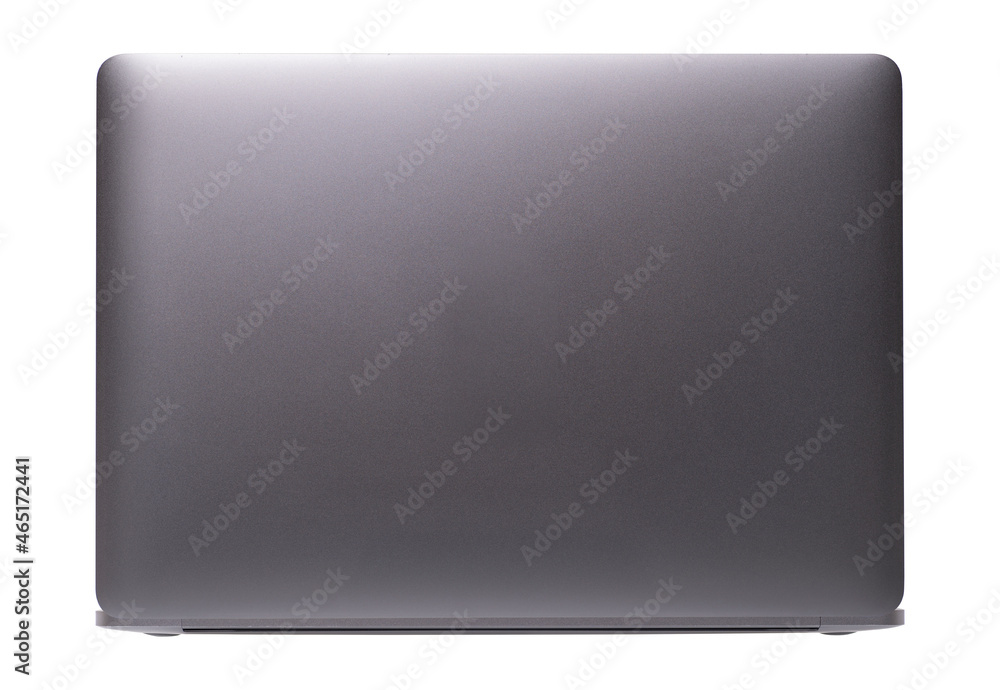 Fototapeta premium back view of laptop space gray isolated on white background with clipping path.
