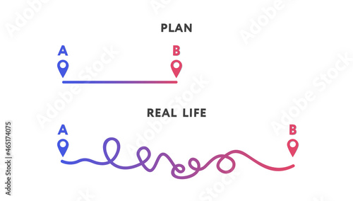 Real life. Vector illustration in minimal style.