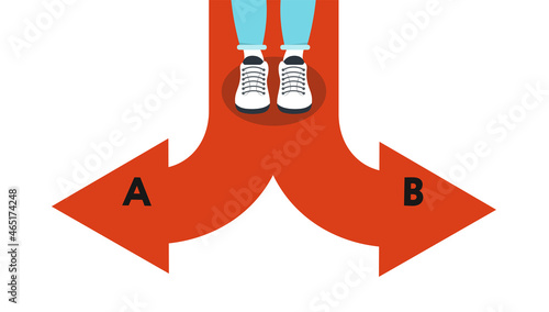 Choose your path. Vector illustration. Flat design.