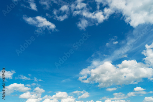 Blue sky and white clouds. fluffy cloud in the blue sky background