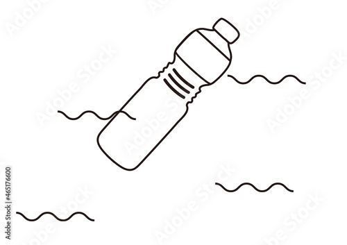 海に漂うプラスチックごみ（海洋汚染）　イメージイラスト