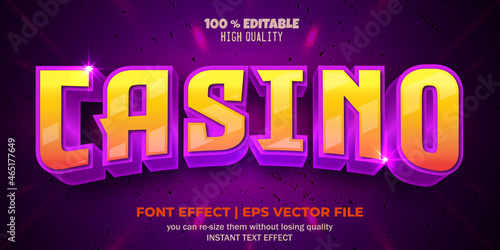 Editable font effect casino  text style