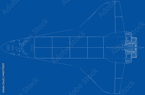 Space shuttle. Vector rendering of 3d