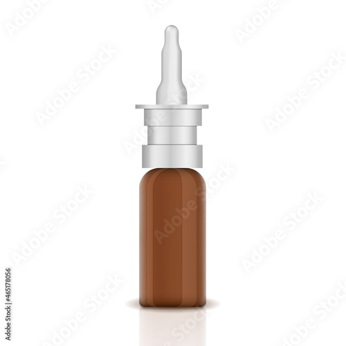 Cosmetic bottle and pipette on white background. vector illustration.