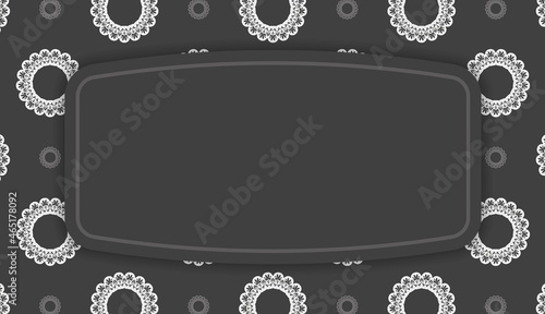 Black banner with Greek white pattern and place for your text
