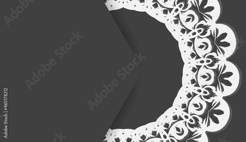 Black banner with vintage white ornament and place for your text