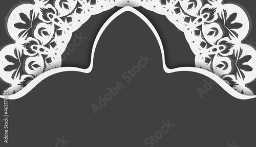 Baner in black with a luxurious white pattern and a place for your text