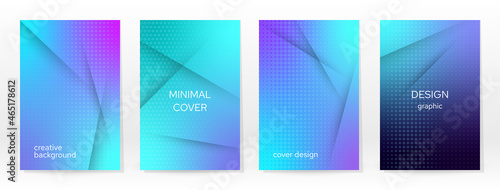 Minimal Poster. Pastel Soft. Blue Gradient Set.
