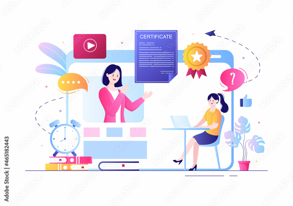 Certificate Course Document Icon with Businessman License badge After Training for Website, Poster or Brochure Background Vector Illustration Certificate Course Document Icon with Businessman License badge After Training for Website, Poster or Brochure Background Vector Illustration