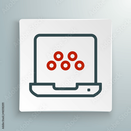 Line Taxi mobile app icon isolated on white background. Mobile application taxi. Colorful outline concept. Vector