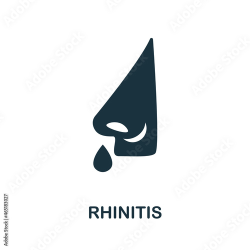 Rhinitis icon. Monochrome sign from hospital regime collection. Creative Rhinitis icon illustration for web design, infographics and more