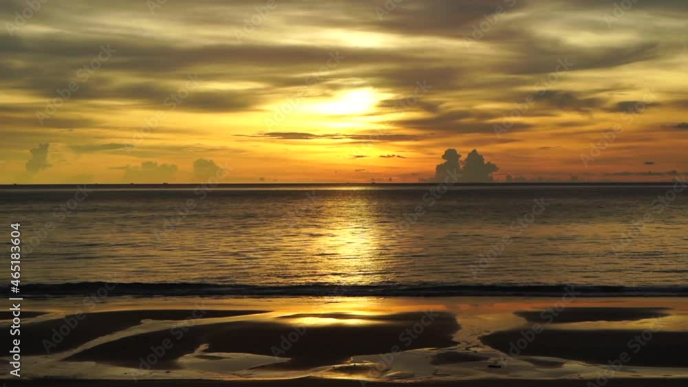 beautiful evening sunset orange light sea clouds.at karon beautiful evening sunset orange light sea clouds.at karon