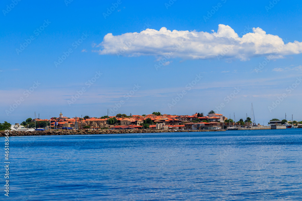 View of the old town of Nessebar and the Black sea, Bulgaria