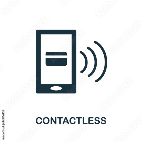 Contactless icon. Monochrome sign from internet technology collection. Creative Contactless icon illustration for web design, infographics and more