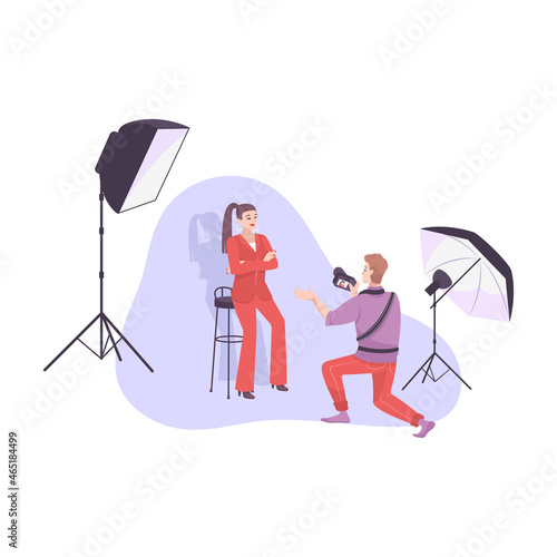 Studio Model Photoshoot Composition