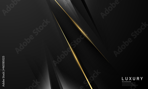 the splendor of luxury black gold poster on abstract background with dynamic