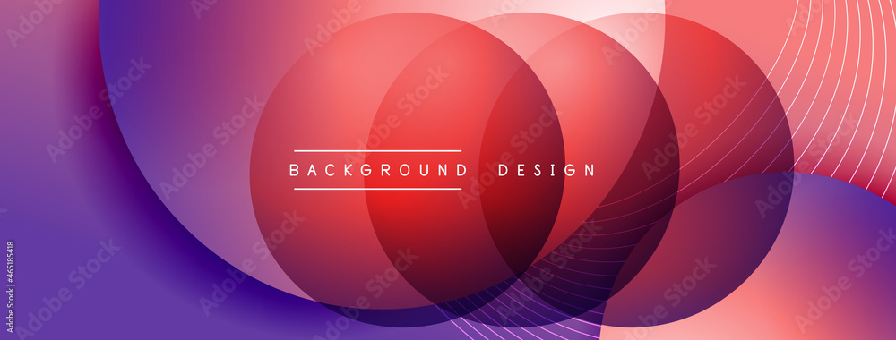 Gradient circles with shadows. Vector techno abstract background. Modern overlapping forms wallpaper background, design template Gradient circles with shadows. Vector techno abstract background. Modern overlapping forms wallpaper background, design template