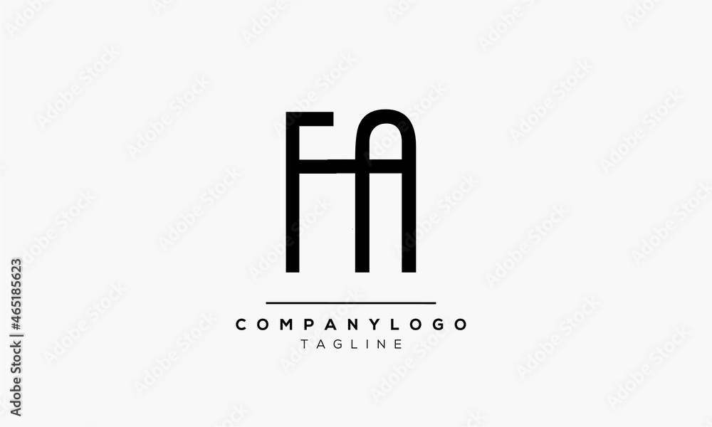 Abstract Letter Initial FA AF Vector Logo Design Template
